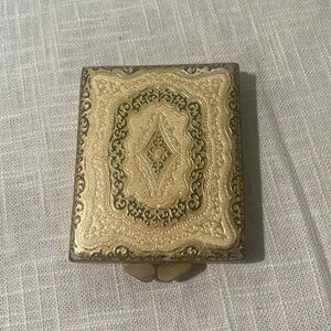 Antique Italian Leather Makeup Compact